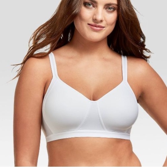 Hanes Women's Xtemp Foam Wirefree Bra G507 Sz M White Criss Cross Back - Picture 1 of 7